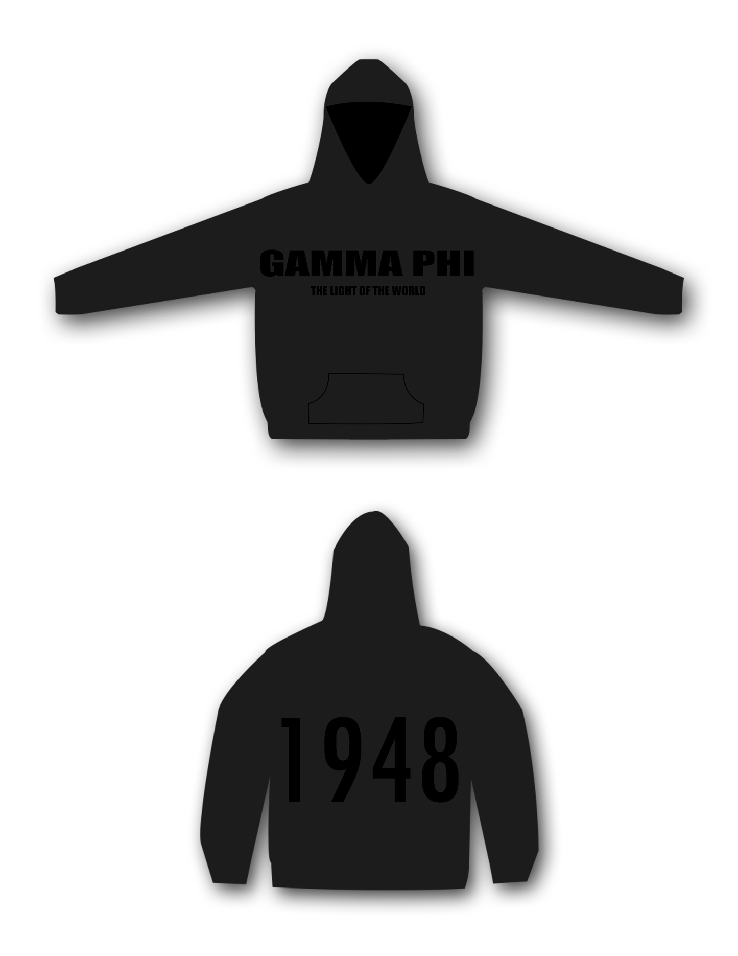 Gamma Phi Hoodie-Black